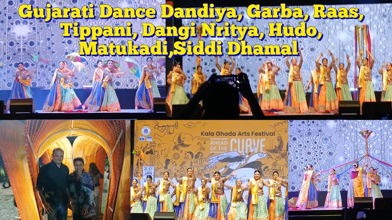 Gujarati Folk Dance Dandiya,Garba, Raas  Energetic Rhythmic Cultural At Kala Ghoda Arts Festival🥳😍💃🥰