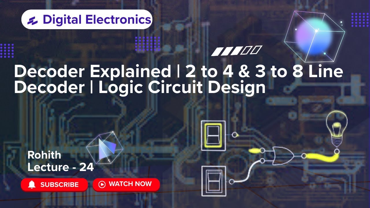 24 Decoder Explained | 2 to 4 & 3 to 8 Line Decoder | Logic Circuit Design