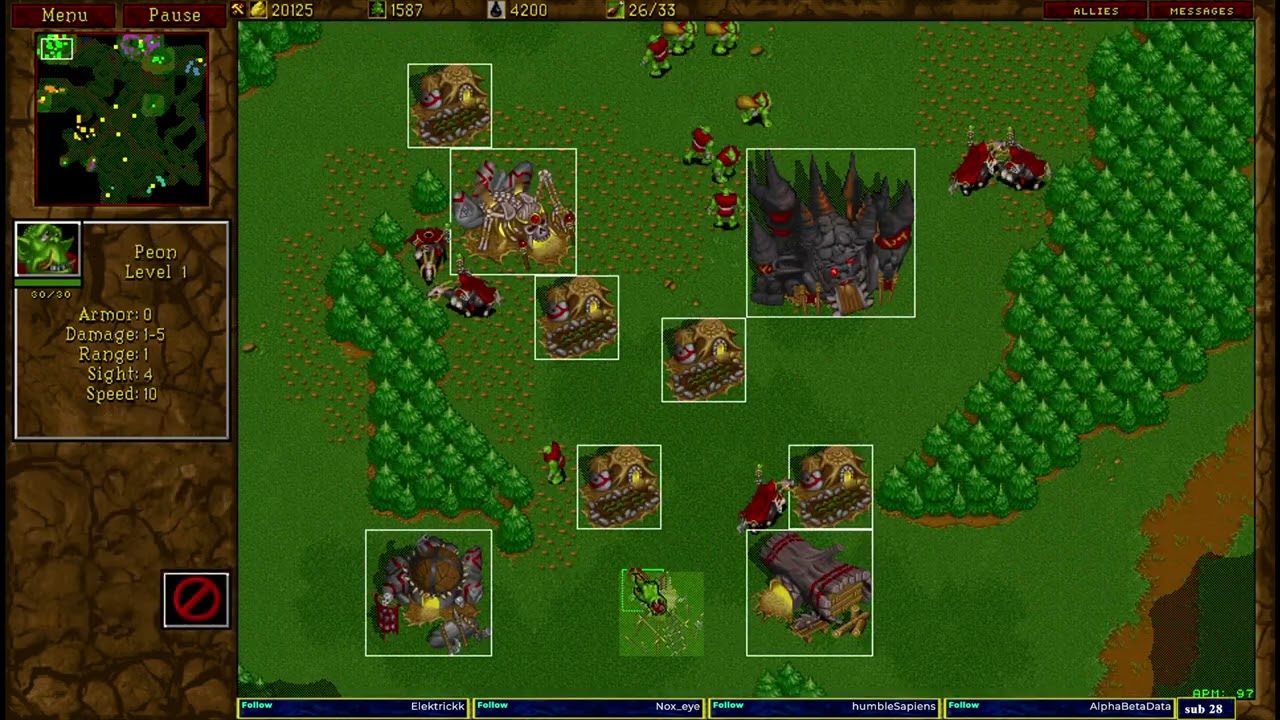 Warcraft 2 классический Сад Войны 3 на 3
