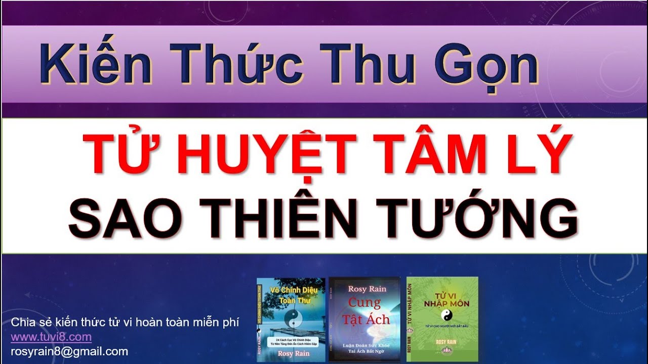 TỬ HUYỆT TÂM LÝ SAO THIÊN TƯỚNG - KIẾN THỨC THU GỌN - DỄ HỌC DỄ NHỚ - ROSY RAIN BIÊN SOẠN