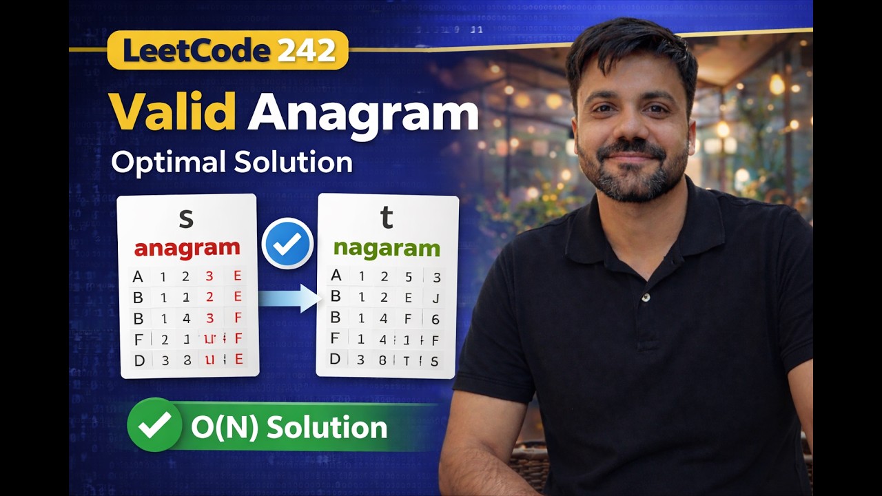 Valid Anagram- Leetcode 242 - Python - DSA in Hindi