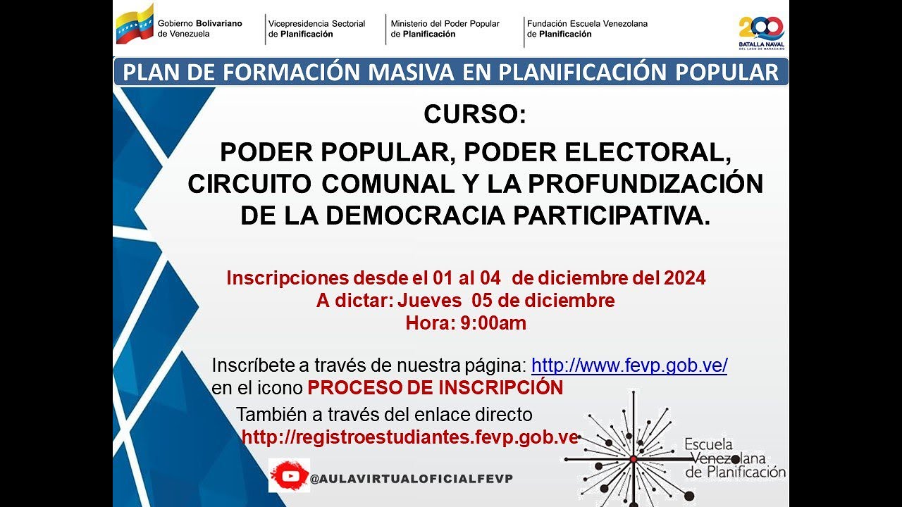 PODER POPULAR, PODER ELECTORAL, CIRCUITO COMUNAL Y LA PROFUNDIZACIÓN DE LA DEMOCRACIA PARTICIPATIVA.