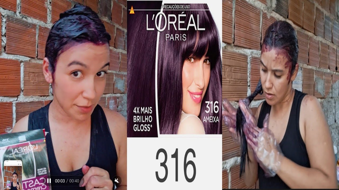 passei a Tintura Creme Casting Creme Gloss L'oréal Ameixa 316 mudei rapidamente com essa cor 😎