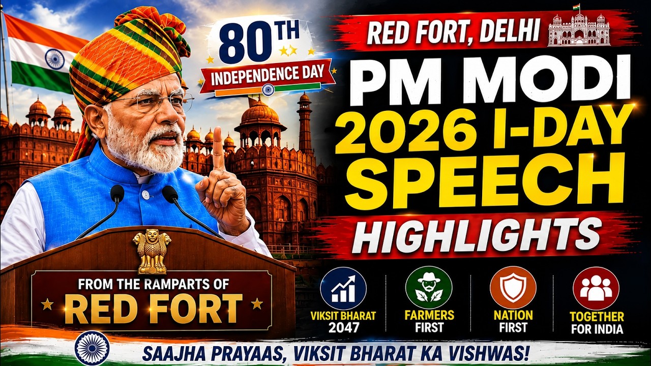 PM Modi Independence Day Speech 2026 | Red Fort Speech Highlights