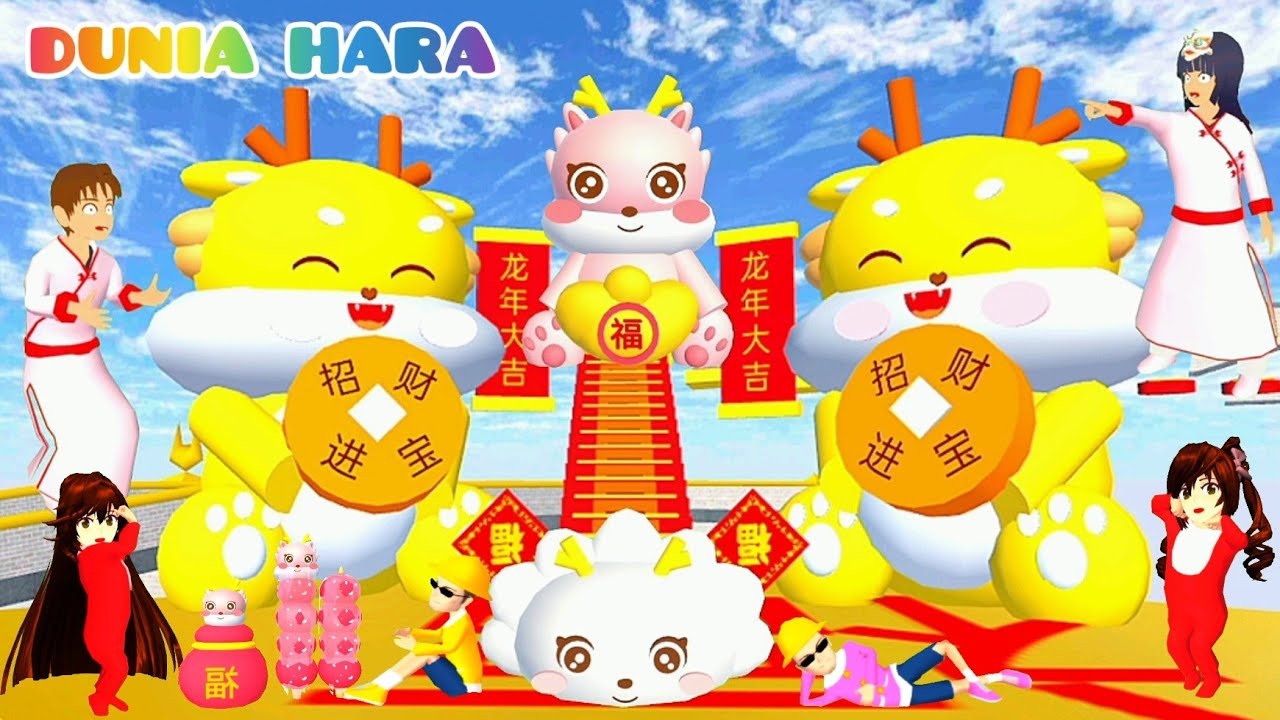 Yuta Parkour Baru Naga Cari Atom Atam Menghilang Dapat Angpao dan Koin Emas 😱🧧 | Sakura Simulator