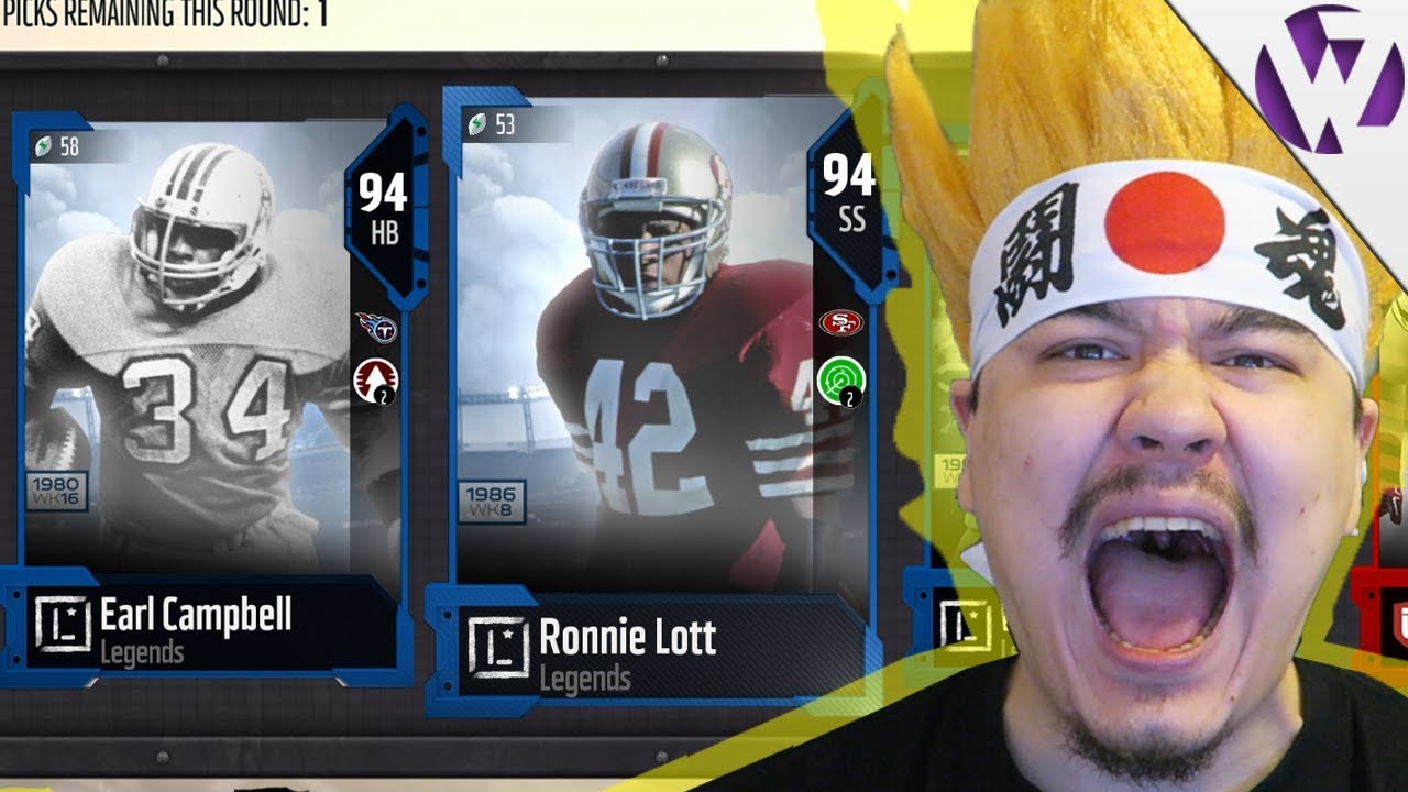 FULL LEGEND PULL!! NEW RONNIE LOTT & EARL CAMPBELL!! -Madden 18 Legend Fantasy Pack Opening