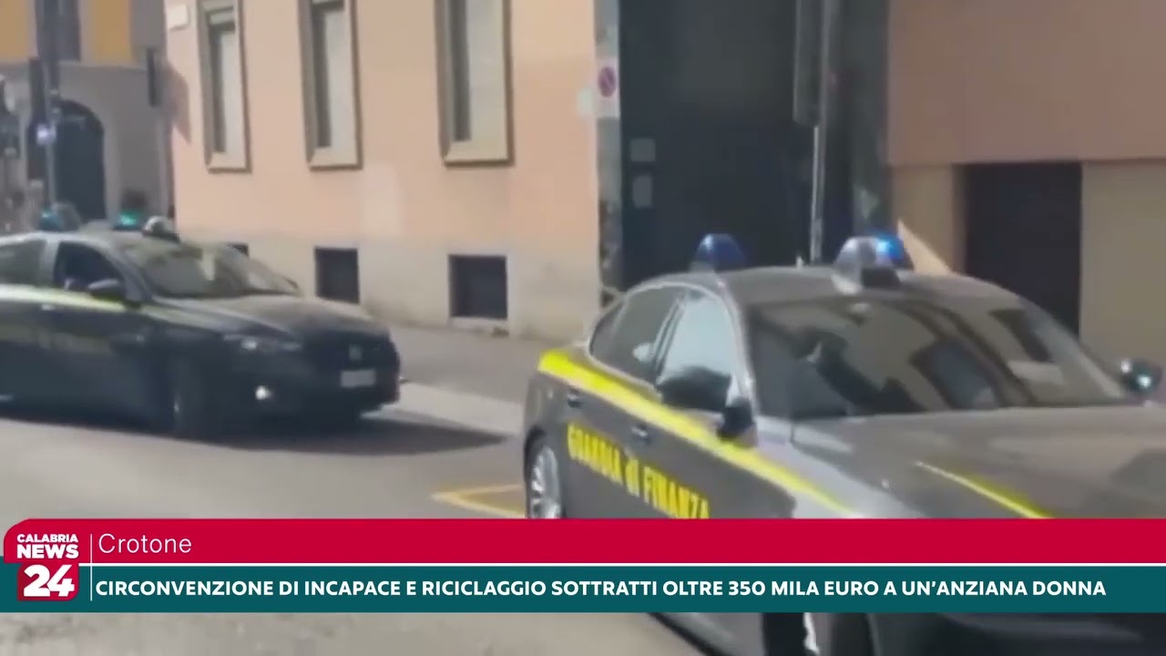 Crotone, circonvenzione di incapace e riciclaggio sottratti oltre 350 mila euro a un’anziana donna