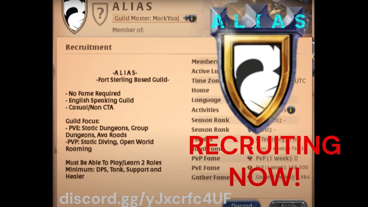 -A L I A S Recruitment Video- Albion Online - West Server