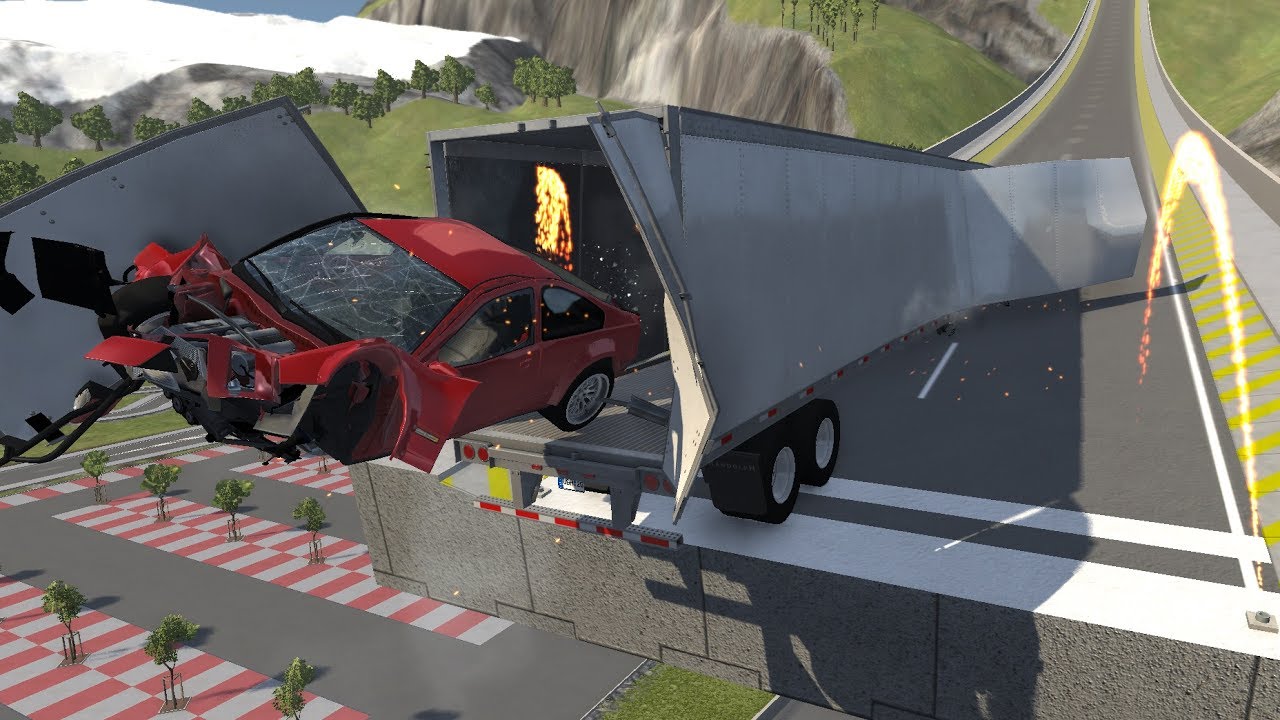 BeamNG.drive — возвращение на арену для прыжков на машине