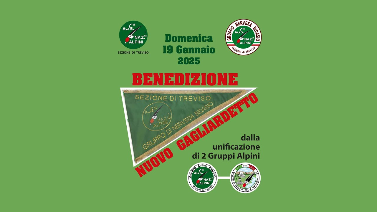 Cerimonia di unificazione dei gruppi alpini di Nervesa e Bidasio