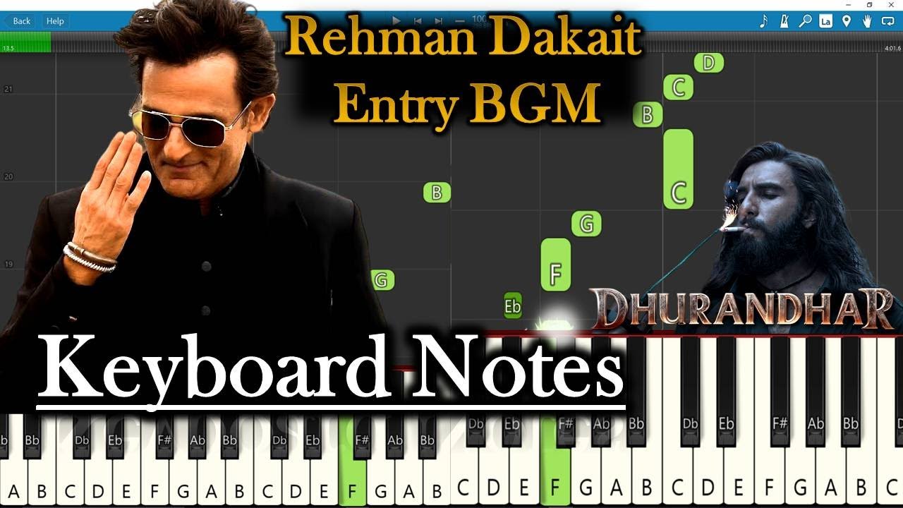 Dhurandhar Rehman Dakait Entry BGM Keyboard Notes 🎹 | Ranveer Singh | Easy Piano | FA9LA