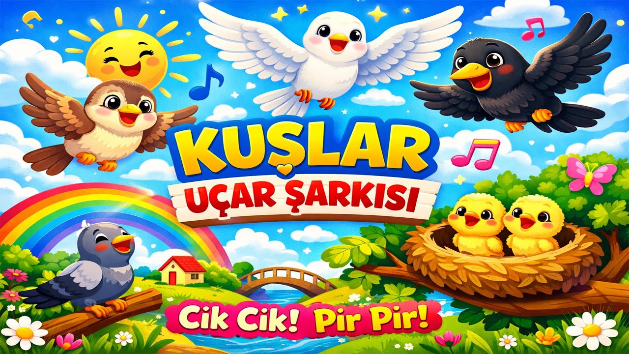 🐦🎵 Kuşlar Uçar Şarkısı | Eğitici Çocuk Şarkısı | Hayvanlar ve Doğa | Neşeli Çocuk Şarkıları