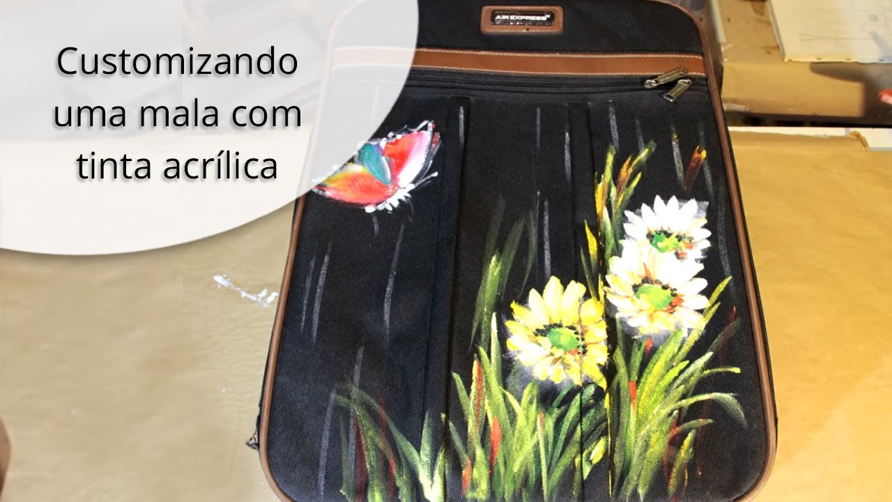 Customizando uma mala com tinta acrílica