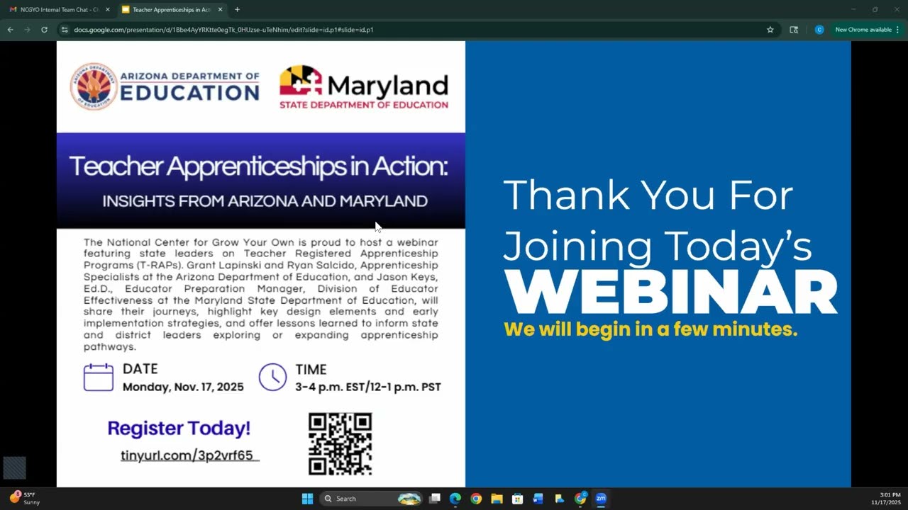 Advancing Teacher Registered Apprenticeships in Maryland & Arizona
