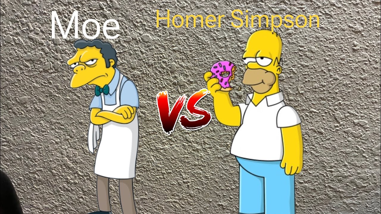 Homer Simpson vs moe stop motion fight