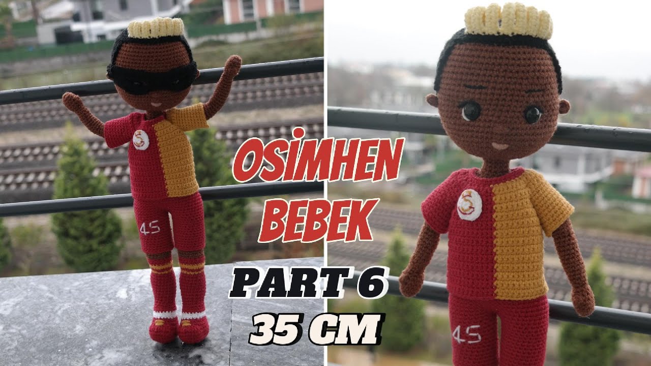 Amigurumi Osimhen Bebek/English Subtitle 35cm 6.Bölüm:Forma ve Maske Yapımı #amigurumi #osimhen