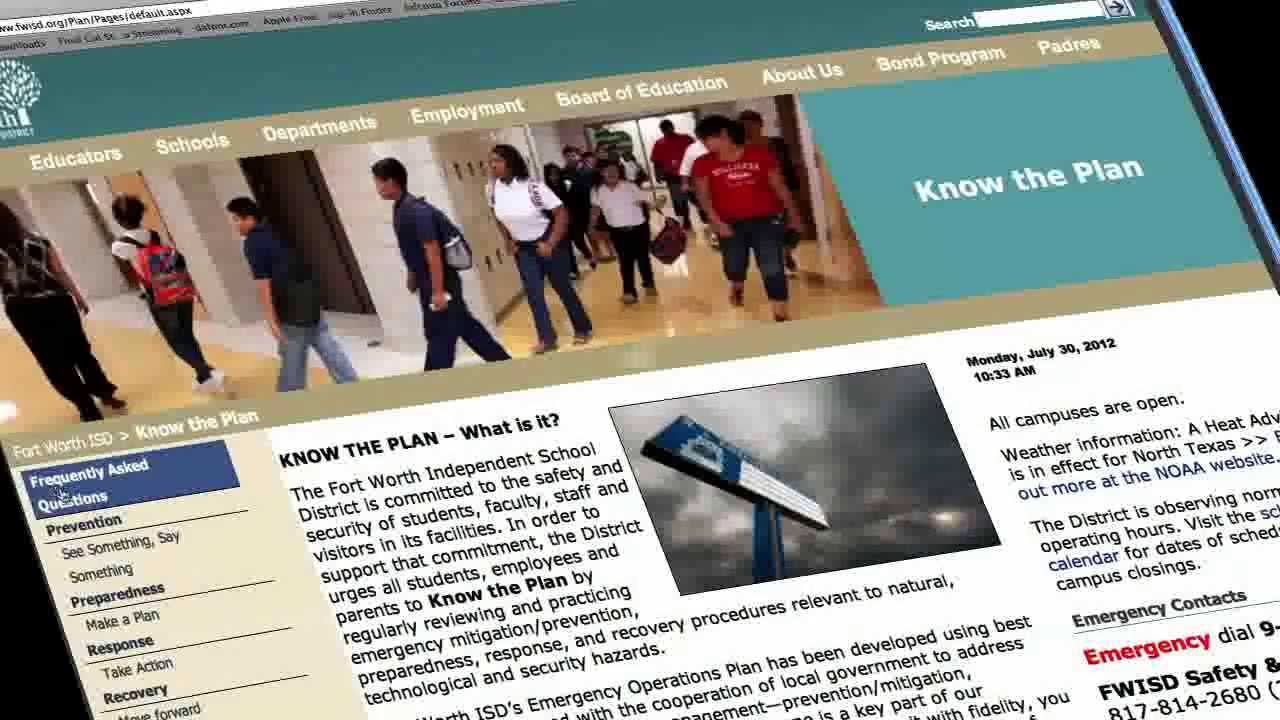 FWISD Know the Plan - Severe Weather/Tornado Drill