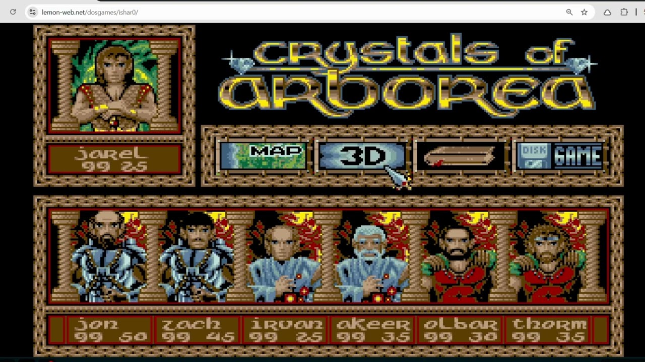 Ishar 0: Crystal of Arborea – Classic DOS RPG Online via Web Browser