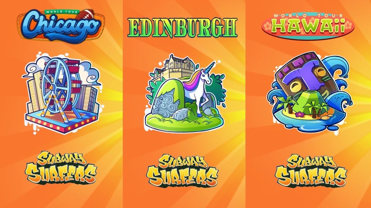 New Tag Team Attack in Subway Surfers Chicago Vs Edinburgh vs Hawaii Old Version