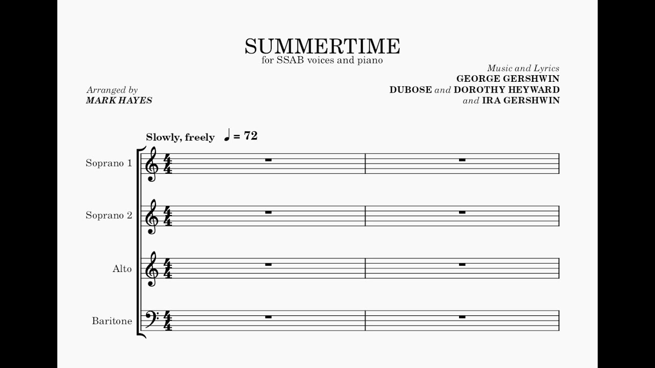Summertime - for SSAB - Soprano 2