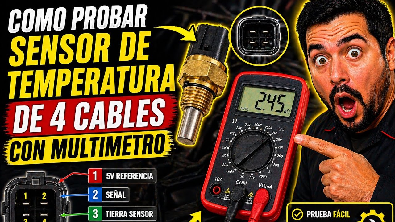 COMO PROBAR SENSOR DE TEMPERATURA DE 4 CABLES CON MULTIMETRO