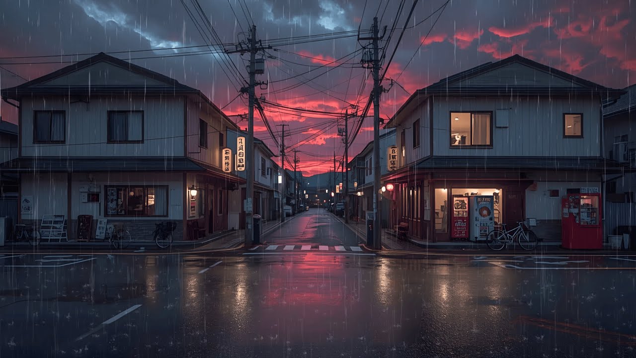 Tokyo Rain at Sunset 🌧️ Soft Japanese Lofi for Calm Evenings