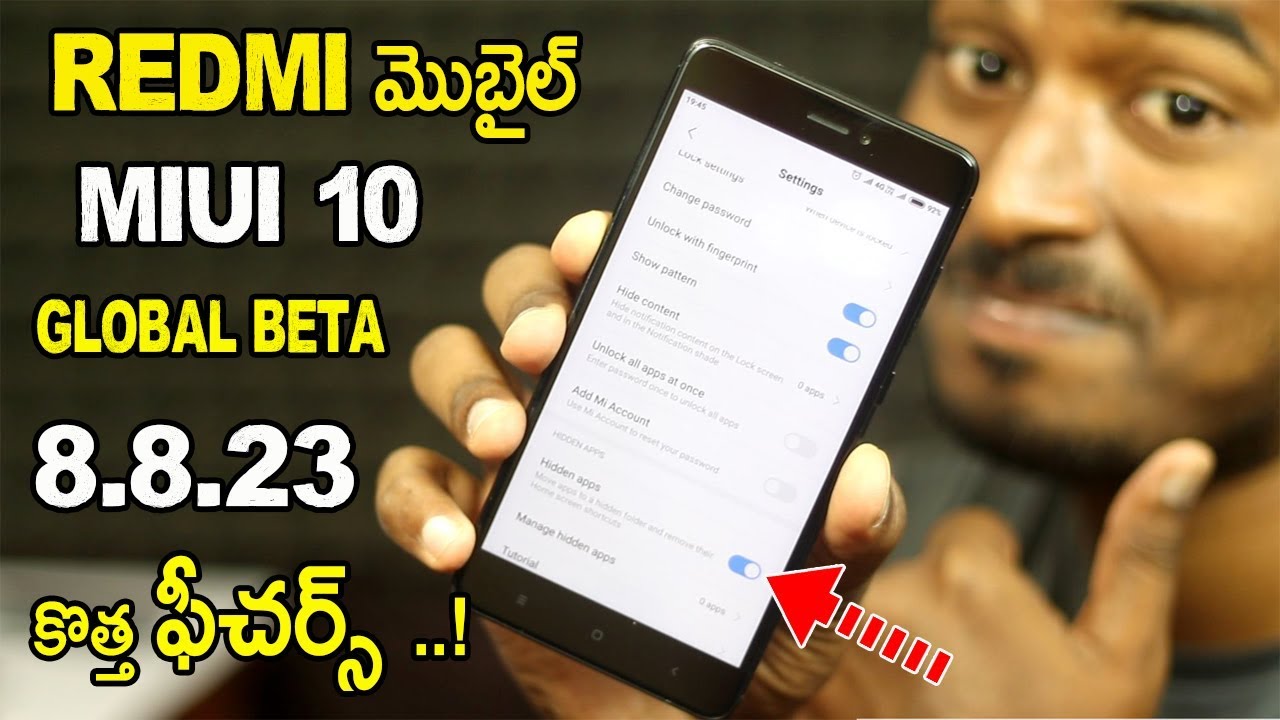Redmi Mobile MIUI 10 8.8.23 Update & New Features | New Hide Apps Feature Enabled (TELUGU)