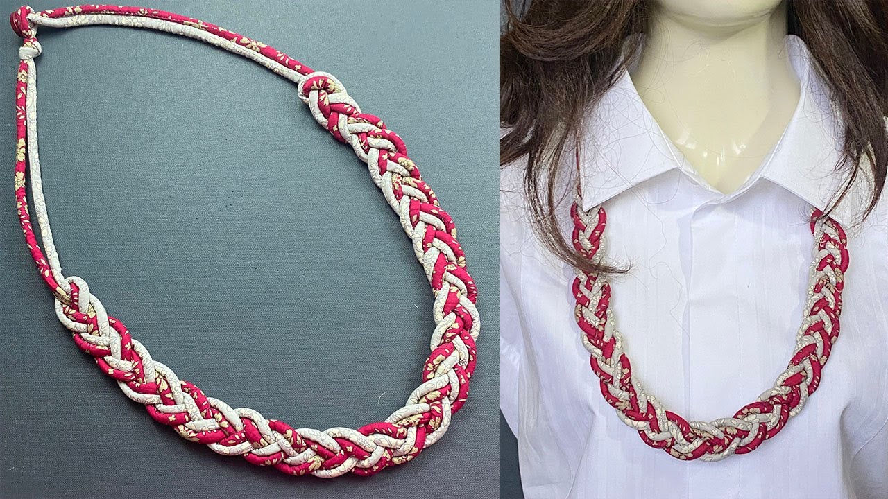 💖Beautiful Statement Braided Liberty Fabric necklace | 1 Strand Plait Necklace | colar de tecido