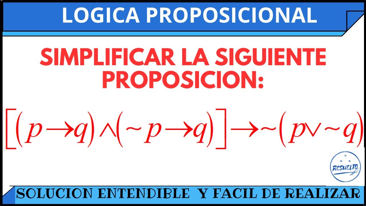Simplificación entendible de proposiciones (Lógica Proposicional)