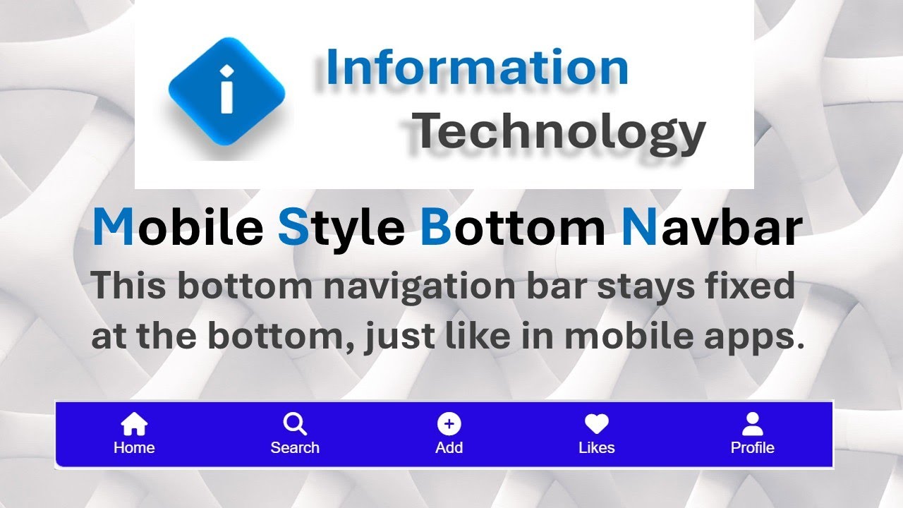 Mobile Style Bottom Navbar