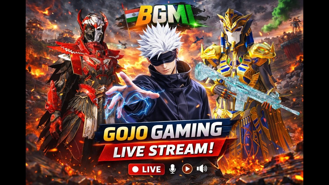 BGMI LIVE 🔴 GOJO GAMING | Conqueror Rank Push 🏆 Intense Gameplay & Custom Rooms
