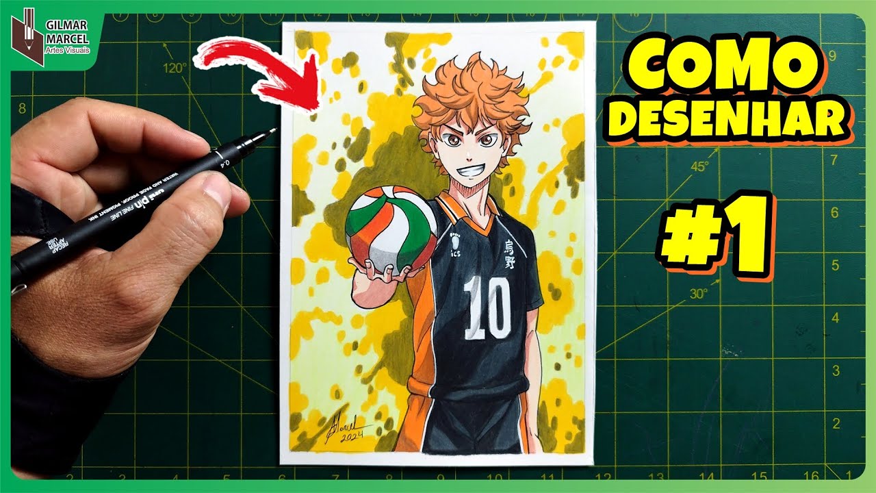 COMO DESENHAR SHOYO HINATA DO MANGA HAIKYUU passo a passo completo #1