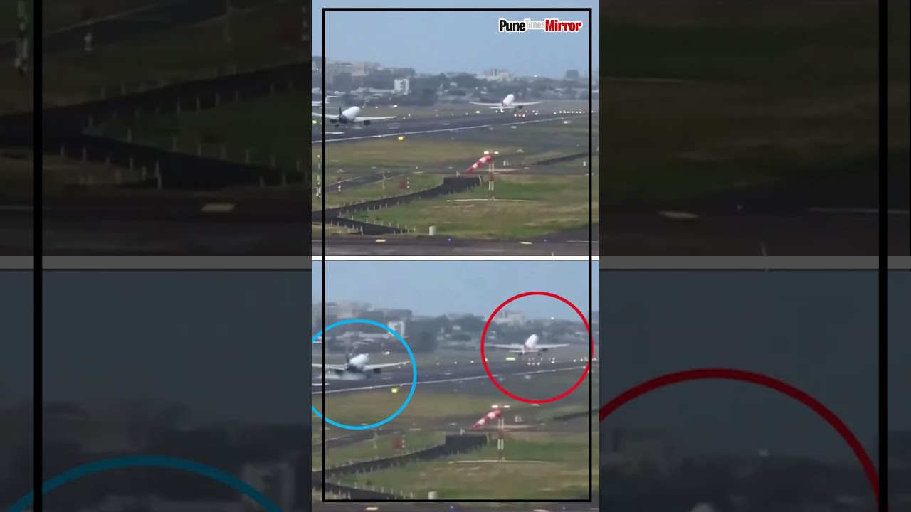 Close Call at Mumbai Airport:  IndiGo Plane Lands on Runway During Air India take off