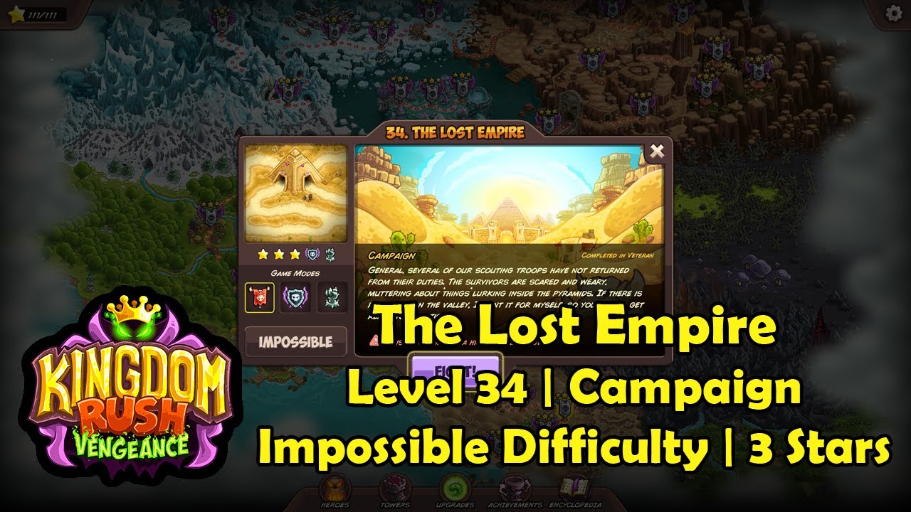 Kingdom Rush Vengeance - The Lost Empire (Level 34 | Campaign) | Impossible (3 Stars) [Hammerhold]