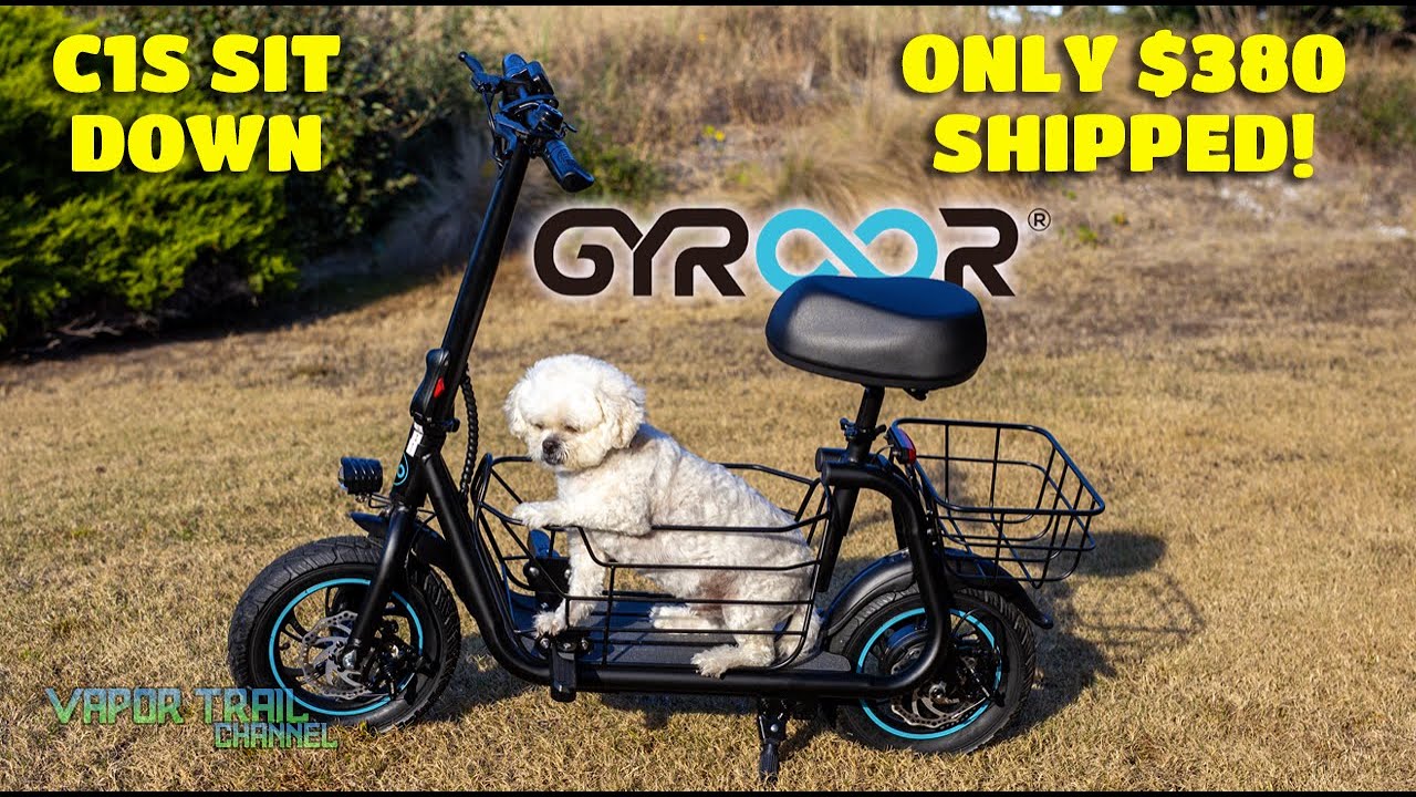 GYROOR C1S - $380 Sit Down Escooter w/ 2 Baskets (Take Your Dog!)