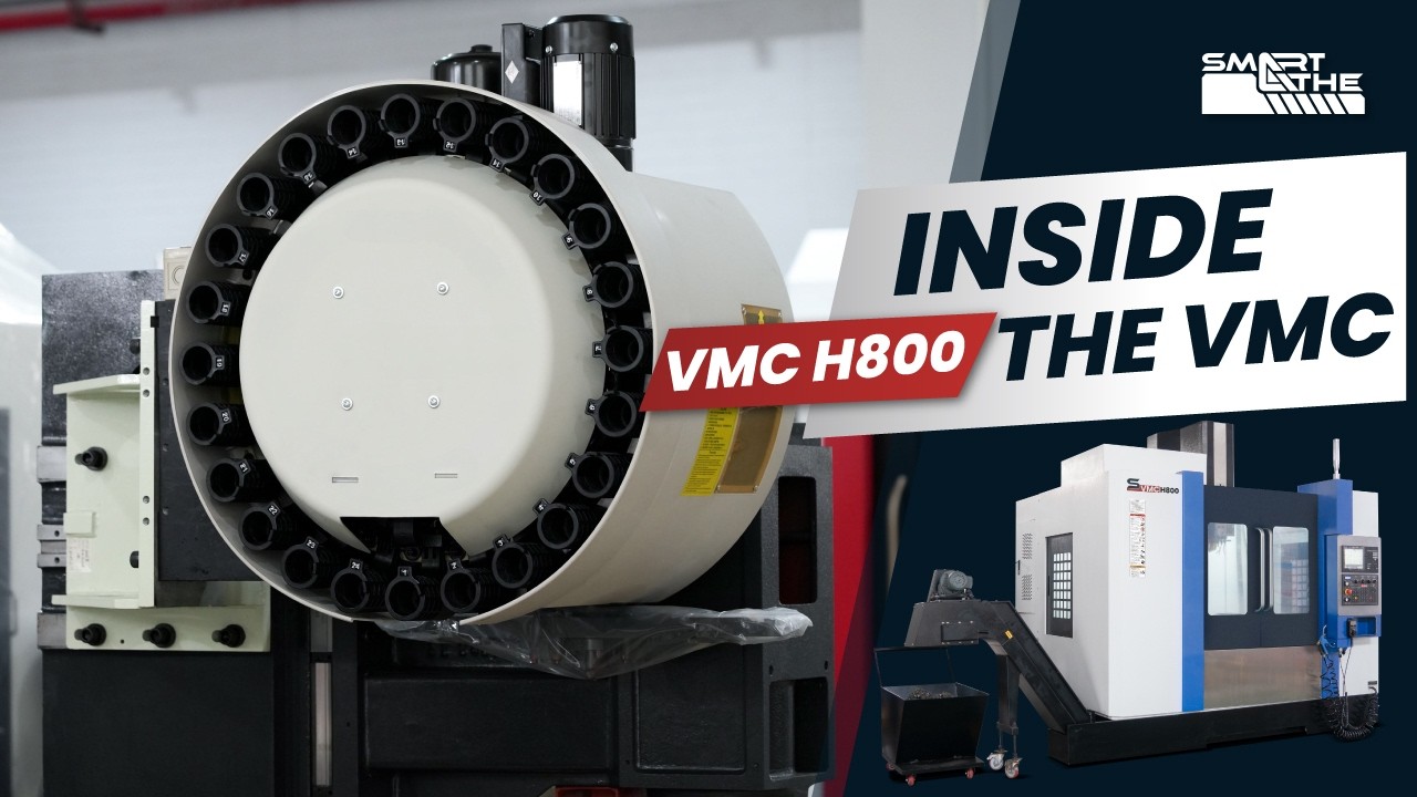 VMC H800 CNC Machining Center with 24-Tool Side-Mounted Tool Changer.#vmc #vmcmachining