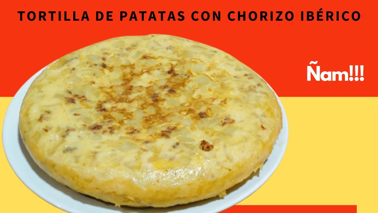 Tortilla de patatas con chorizo ibérico. Espectacular!!