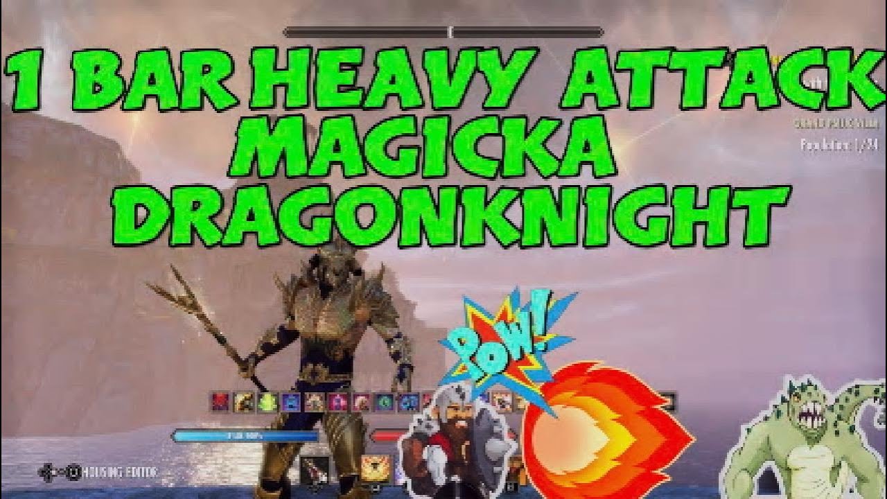 ESO: 1 BAR HEAVY ATTACK MAGICKA DRAGONKNIGHT