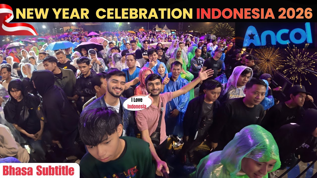 New Year Celebration 2026 in Indonesia 🇮🇩 | Ancol Beach Jakarta Night Vibes