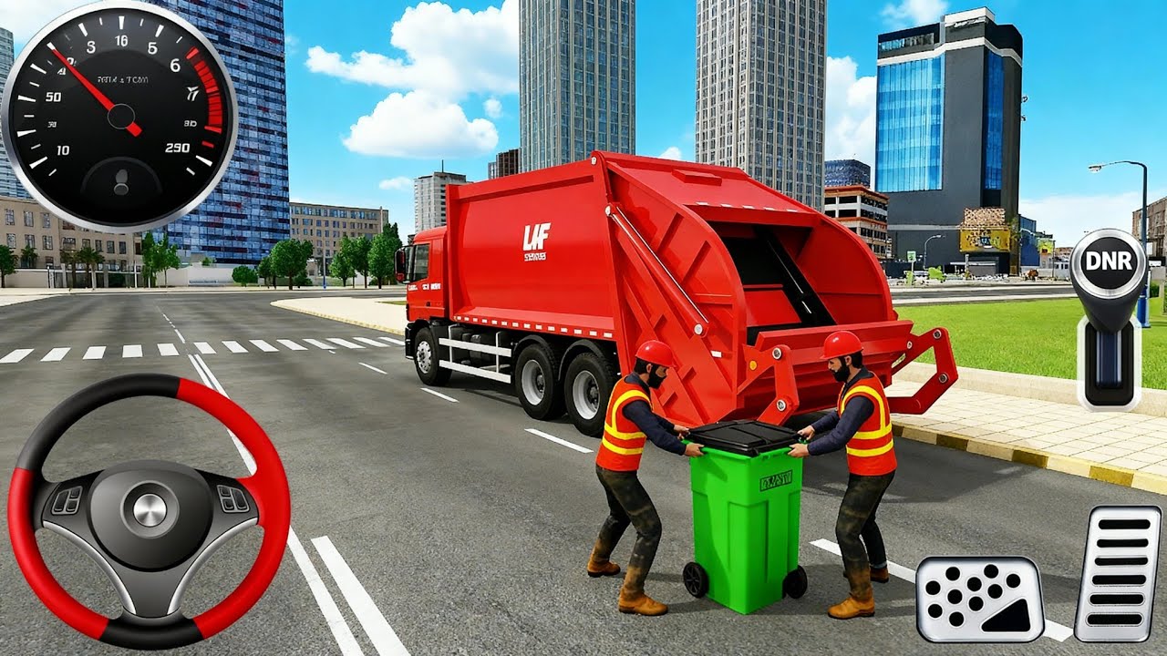 Garbage Trash Truck Realistic Simulator 3D - City Road Garbage Truck Driver- Android GamePlay