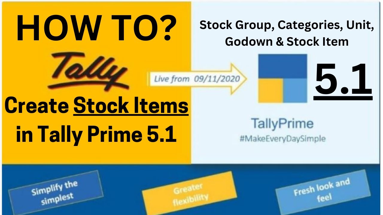 Tally Prime I Stock Item Creation I Groups I Units I Creation I Alteration I in Tally Prime 5.1