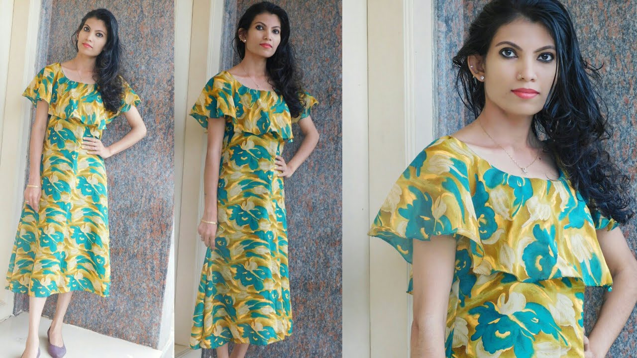 Cape gown cutting and stitching malayalam with saree /112