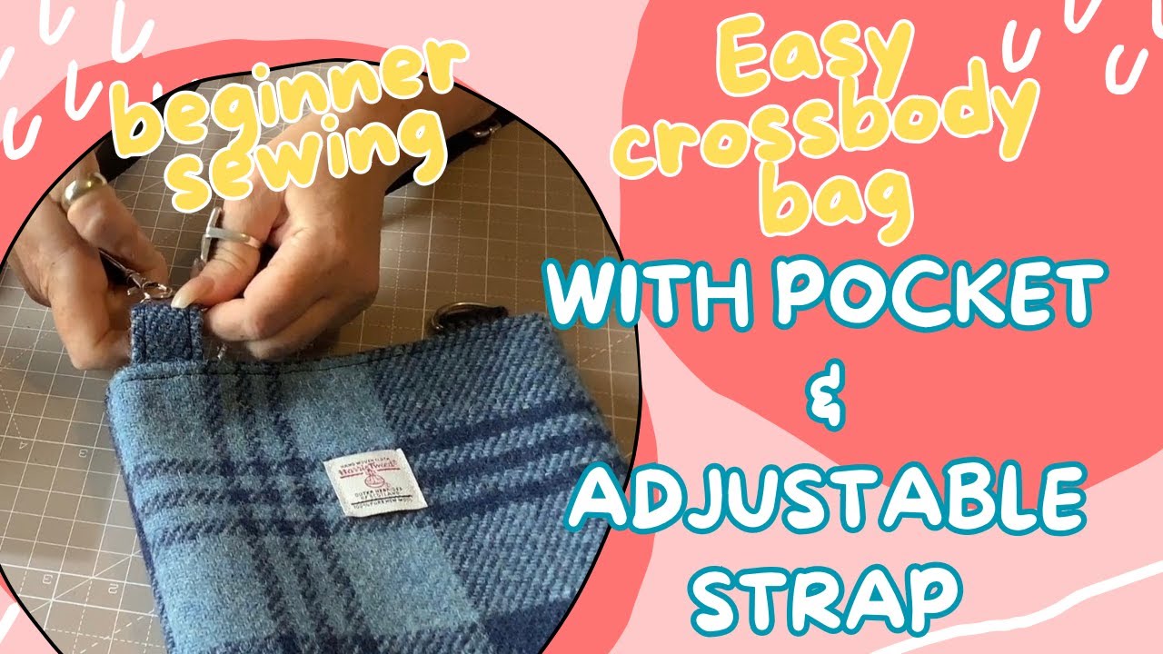 How to sew a DIY Crossbody Purse/Handbag with Adjustable Strap & Inner Pocket | Harris Tweed Bag