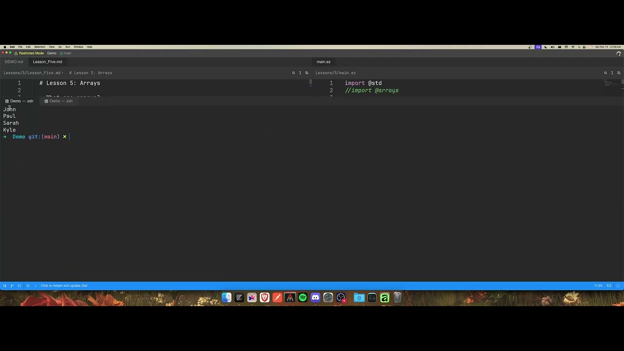 Learn Programming With EZ Lang: Arrays