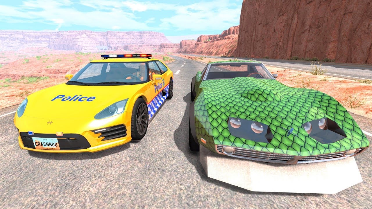 Crazy Police Chases #32 - BeamNG Drive Crashes