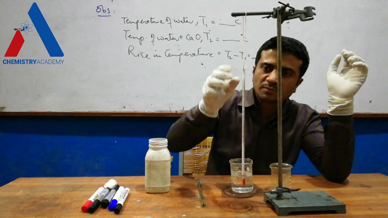 Demonstration of Chemical Reactions Release Energy in Form of Heat|CaO in Water|Exothermic Process