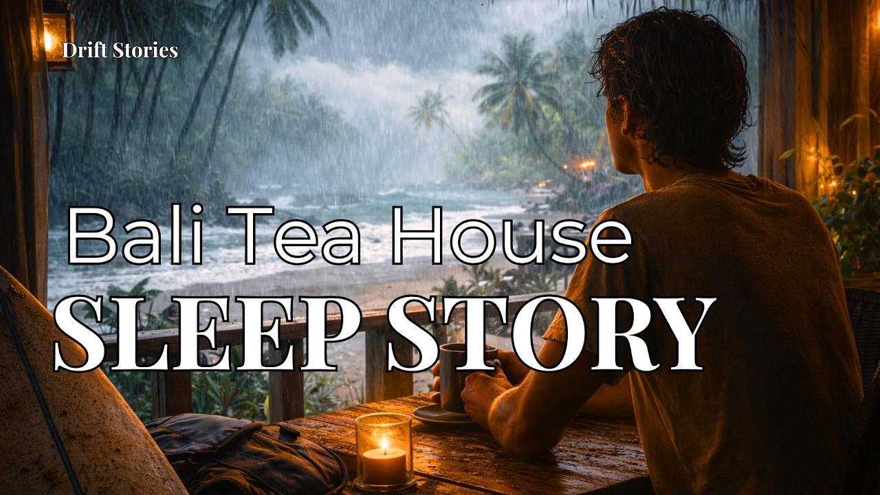 COZY SLEEP Story | Waiting Out a Tropical Storm at a Bali Tea House | Drift Stories