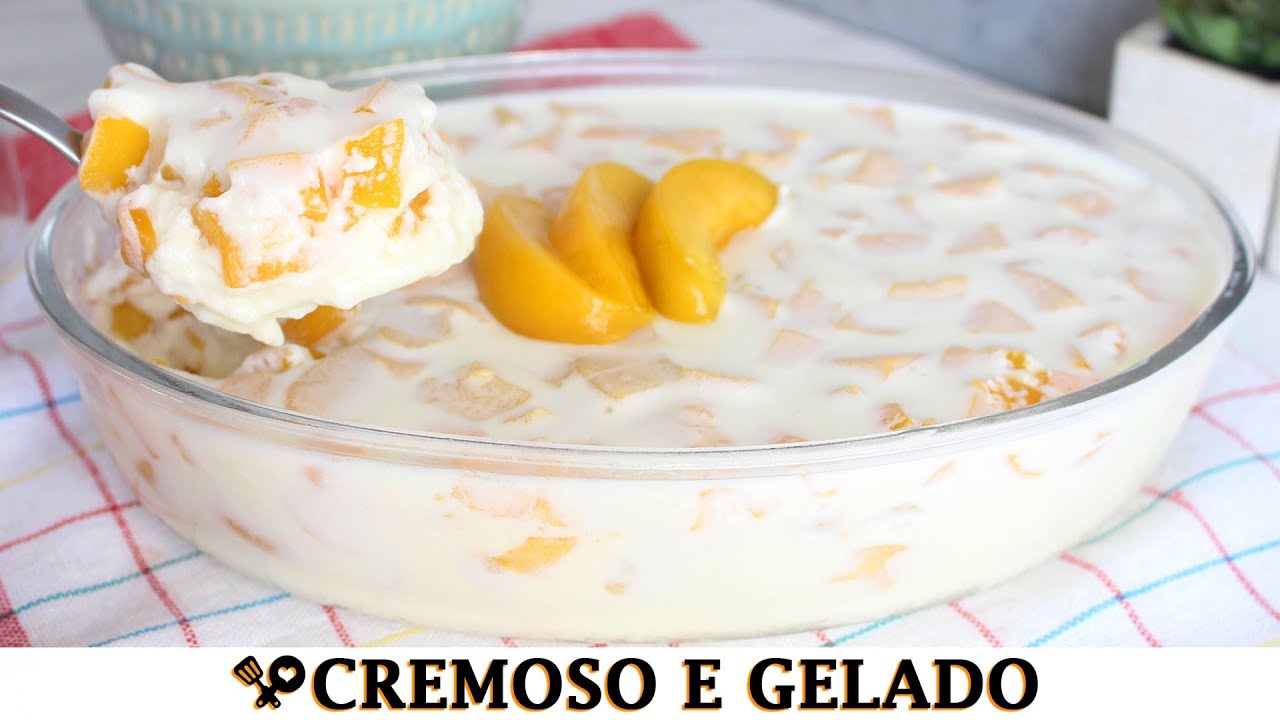 GELADO DE PÊSSEGO DELICIOSO - RECEITAS QUE AMO