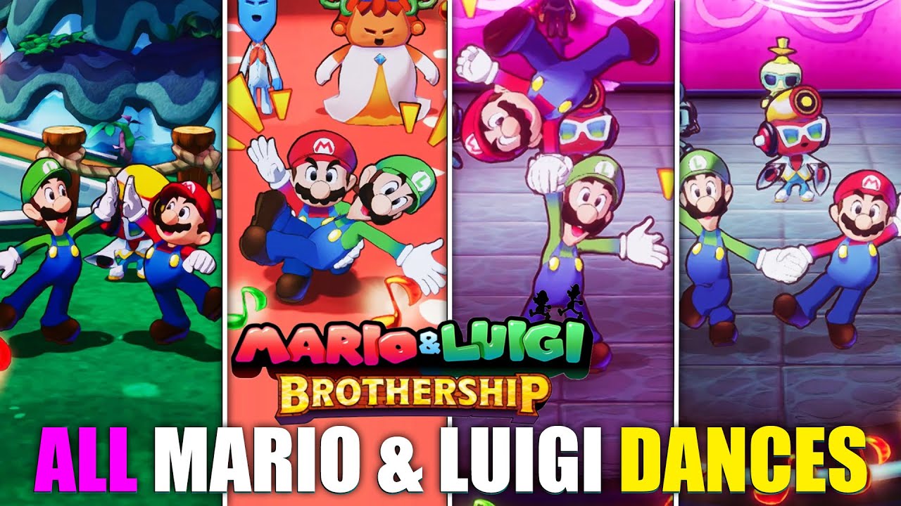 Mario and Luigi All Dancing Scenes & Poses - Mario & Luigi Brothership