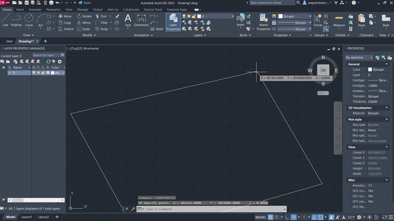 Como insertar Coordenadas en Autocad @Autocad